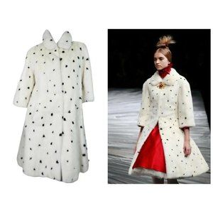 Alexander McQueen F/W 2008 Runway Mink Fur White Black Coat IT 40, US 4